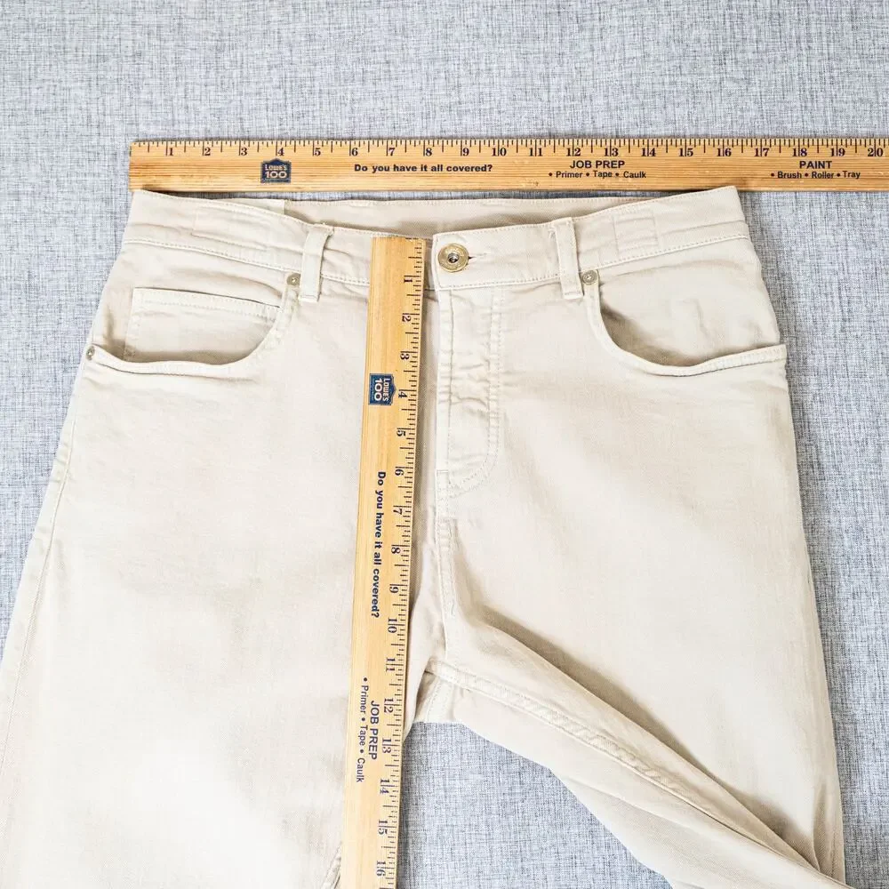 Eleventy Men's Stretch Cotton Denim 5-Pocket Trousers Sand 34